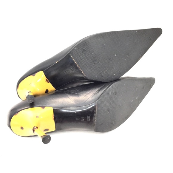 🌹Casadei Black Leather Pointed Toe Pumps w/ Bamboo🌹 - Picture 8 of 8